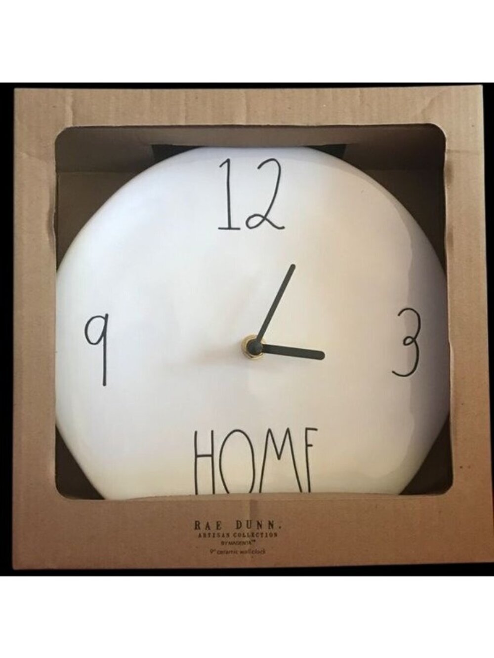 Rae Dunn by Magenta Clock Artisan Collection Home 9" Ceramic Wall Clock